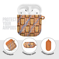 Aloha Hawaii Tiki Palaka Motifs AirPods Case Honohono Lei Orange Elegant Vibes LT14 - Polynesian Pride