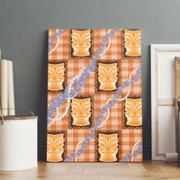 Aloha Hawaii Tiki Palaka Motifs Canvas Wall Art Honohono Lei Orange Elegant Vibes LT14 - Polynesian Pride