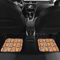 Aloha Hawaii Tiki Palaka Motifs Car Mats Honohono Lei Orange Elegant Vibes LT14 Set 2pcs - Back Orange - Polynesian Pride