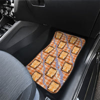Aloha Hawaii Tiki Palaka Motifs Car Mats Honohono Lei Orange Elegant Vibes LT14 - Polynesian Pride