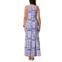 Aloha Hawaii Tiki Palaka Motifs Family Matching Tank Maxi Dress and Hawaiian Shirt Honohono Lei Purple Elegant Vibes LT14 - Polynesian Pride