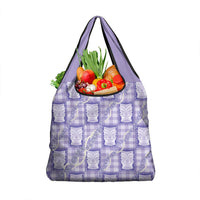 Aloha Hawaii Tiki Palaka Motifs Grocery Bag Honohono Lei Purple Elegant Vibes LT14 1-pack One Size Purple - Polynesian Pride
