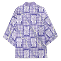 Aloha Hawaii Tiki Palaka Motifs Kimono Honohono Lei Purple Elegant Vibes LT14 - Polynesian Pride