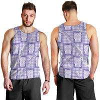 Aloha Hawaii Tiki Palaka Motifs Men Tank Top Honohono Lei Purple Elegant Vibes LT14 - Polynesian Pride