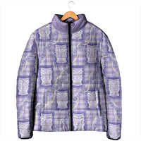 Aloha Hawaii Tiki Palaka Motifs Padded Jacket Honohono Lei Purple Elegant Vibes LT14 - Polynesian Pride