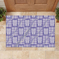 Aloha Hawaii Tiki Palaka Motifs Rubber Doormat Honohono Lei Purple Elegant Vibes LT14 Purple - Polynesian Pride