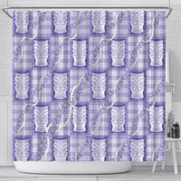 Aloha Hawaii Tiki Palaka Motifs Shower Curtain Honohono Lei Purple Elegant Vibes LT14 - Polynesian Pride