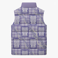 Aloha Hawaii Tiki Palaka Motifs Sleeveless Puffer Jacket Honohono Lei Purple Elegant Vibes LT14 - Polynesian Pride