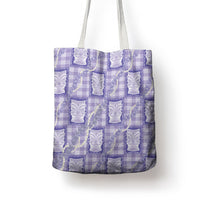Aloha Hawaii Tiki Palaka Motifs Tote Bag Honohono Lei Purple Elegant Vibes LT14 - Polynesian Pride