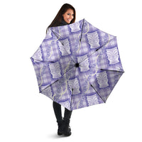 Aloha Hawaii Tiki Palaka Motifs Umbrella Honohono Lei Purple Elegant Vibes LT14 - Polynesian Pride