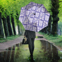 Aloha Hawaii Tiki Palaka Motifs Umbrella Honohono Lei Purple Elegant Vibes LT14 - Polynesian Pride
