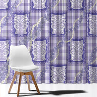 Aloha Hawaii Tiki Palaka Motifs Window Curtain Honohono Lei Purple Elegant Vibes LT14 - Polynesian Pride