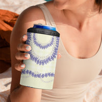 Hawaii Honohono Palaka Motifs 4 in 1 Can Cooler Tumbler Hawaiian Orchid Lei LT14 - Polynesian Pride