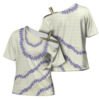 Hawaii Honohono Palaka Motifs Cross Shoulder Shirt Hawaiian Orchid Lei LT14 - Polynesian Pride