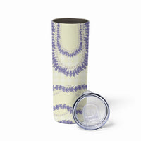Hawaii Honohono Palaka Motifs Skinny Tumbler Hawaiian Orchid Lei LT14 - Polynesian Pride