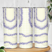 Hawaii Honohono Palaka Motifs Skinny Tumbler Hawaiian Orchid Lei LT14 - Polynesian Pride