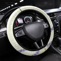 Hawaii Honohono Palaka Motifs Steering Wheel Cover Hawaiian Orchid Lei LT14 Universal Fit Cream - Polynesian Pride