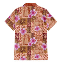 Orange Hawaii Hibiscus With Tropical Flowers Motifs Family Matching Mermaid Dress and Hawaiian Shirt LT14 - Polynesian Pride