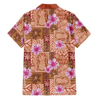Orange Hawaii Hibiscus With Tropical Flowers Motifs Family Matching Summer Maxi Dress and Hawaiian Shirt LT14 - Polynesian Pride