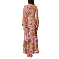 Orange Hawaii Hibiscus With Tropical Flowers Motifs Family Matching Tank Maxi Dress and Hawaiian Shirt LT14 - Polynesian Pride