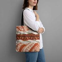 Aloha Hawaii Mikioi Lei Tote Bag Beige Tropical Flower Pattern - Polynesian Pride