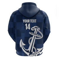 New Zealand Auckland Football Custom Hoodie Navy Blue City Anchor Sky Tower Symbol LT14 - Polynesian Pride