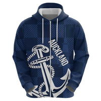 New Zealand Auckland Football Custom Hoodie Navy Blue City Anchor Sky Tower Symbol LT14 - Polynesian Pride