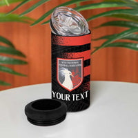Custom New Caledonia Football 4 in 1 Can Cooler Tumbler Allez Les Cagous Polynesian Pattern