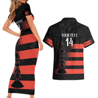 Custom New Caledonia Football Couples Matching Short Sleeve Bodycon Dress and Hawaiian Shirt Allez Les Cagous Polynesian Pattern LT14 - Polynesian Pride
