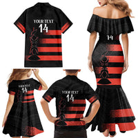 Custom New Caledonia Football Family Matching Mermaid Dress and Hawaiian Shirt Allez Les Cagous Polynesian Pattern LT14 - Polynesian Pride