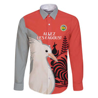 Custom Nouvelle-Caledonie Football Family Matching Mermaid Dress and Hawaiian Shirt Allez Les Cagous Simple Style LT14 Dad's Shirt - Long Sleeve Red - Polynesian Pride