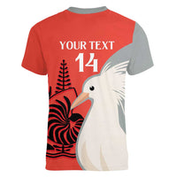 Custom Nouvelle-Caledonie Football Women V-Neck T-Shirt Allez Les Cagous Simple Style LT14 - Polynesian Pride