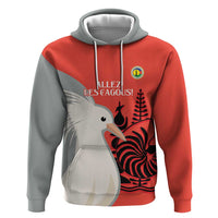 Custom Nouvelle-Caledonie Football Zip Hoodie Allez Les Cagous Simple Style LT14 Pullover Hoodie Red - Polynesian Pride