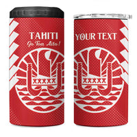 Custom Tahiti Football 4 in 1 Can Cooler Tumbler Go Toa Aito LT14 One Size: 16 oz Red - Polynesian Pride