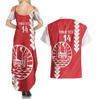Custom Tahiti Football Couples Matching Summer Maxi Dress and Hawaiian Shirt Go Toa Aito LT14 - Polynesian Pride