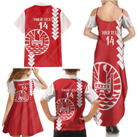 Custom Tahiti Football Family Matching Summer Maxi Dress and Hawaiian Shirt Go Toa Aito LT14 - Polynesian Pride