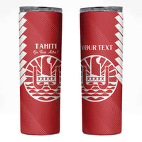 Custom Tahiti Football Skinny Tumbler Go Toa Aito LT14 Red - Polynesian Pride