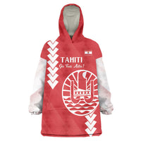 Custom Tahiti Football Wearable Blanket Hoodie Go Toa Aito LT14 One Size Red - Polynesian Pride