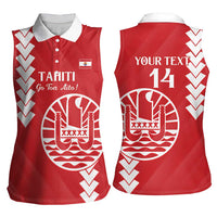 Custom Tahiti Football Women Sleeveless Polo Shirt Go Toa Aito LT14 - Polynesian Pride