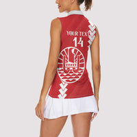 Custom Tahiti Football Women Sleeveless Polo Shirt Go Toa Aito LT14 - Polynesian Pride