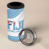 Custom Fiji Tapa Football 4 in 1 Can Cooler Tumbler Go Bula Boy! LT14 - Polynesian Pride