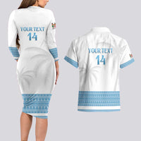 Custom Fiji Tapa Football Couples Matching Long Sleeve Bodycon Dress and Hawaiian Shirt Go Bula Boy! LT14 - Polynesian Pride
