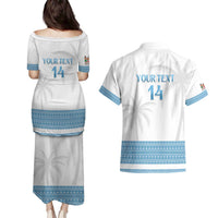 Custom Fiji Tapa Football Couples Matching Puletasi and Hawaiian Shirt Go Bula Boy! LT14 - Polynesian Pride