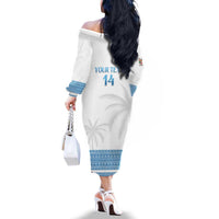 Custom Fiji Tapa Football Family Matching Off The Shoulder Long Sleeve Dress and Hawaiian Shirt Go Bula Boy! LT14 - Polynesian Pride