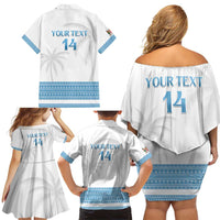 Custom Fiji Tapa Football Family Matching Off Shoulder Short Dress and Hawaiian Shirt Go Bula Boy! LT14 - Polynesian Pride