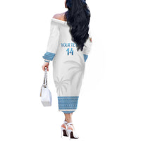 Custom Fiji Tapa Football Off The Shoulder Long Sleeve Dress Go Bula Boy! LT14 - Polynesian Pride