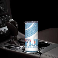 Custom Fiji Tapa Football Skinny Tumbler Go Bula Boy! LT14 - Polynesian Pride