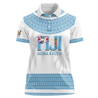 Custom Fiji Tapa Football Women Polo Shirt Go Bula Boy! LT14 Female White - Polynesian Pride