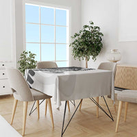 New Zealand Silver Fern Curling Personalised Tablecloth Aotearoa Kiwi Ponga Black White Version - Polynesian Pride