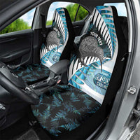 New Zealand Silver Fern Curling Personalised Car Seat Cover Aotearoa Kiwi Ponga Paua Shell Version LT14 - Polynesian Pride